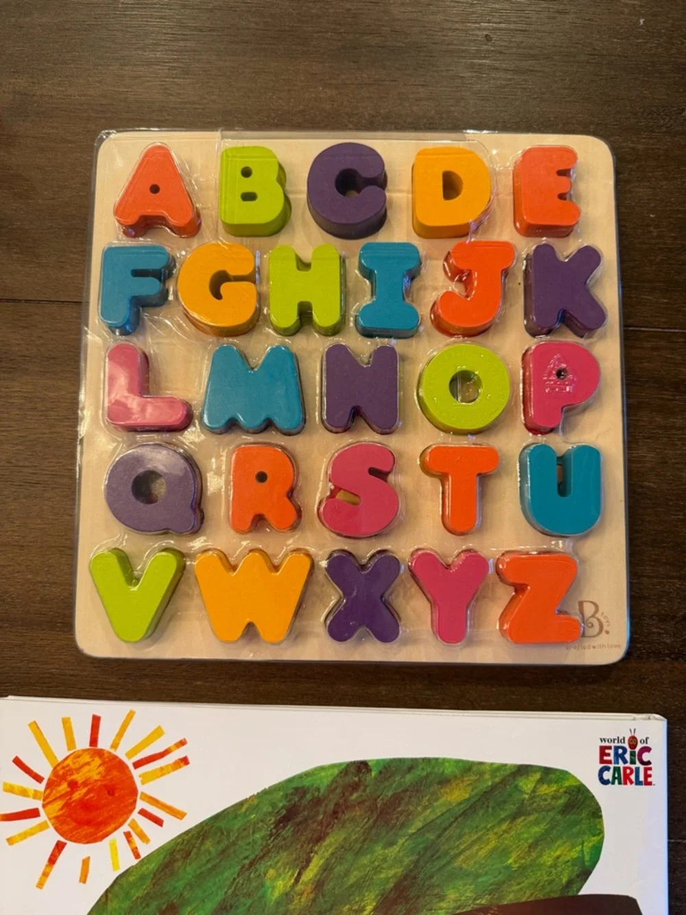The Very Hungry Caterpillar Book and Wooden Alphabet Puzzle Set - Colorful